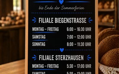 Unsere Sommerferien-Öffnungszeiten